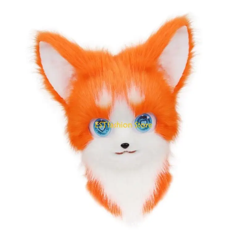 

Y5GC Пушистая голова животного Кошки Меховой костюм Вырезанная маска Плюшевая маска для кошек Прекрасные головные уборы для для