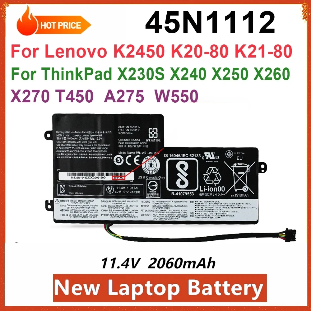 

NEW 45N1112 Laptop Battery for Lenovo ThinkPad T440 T440S T450 T450S X240 X240S X270 X260 X250 L450 T460 T550 W550 X230S 11.4V