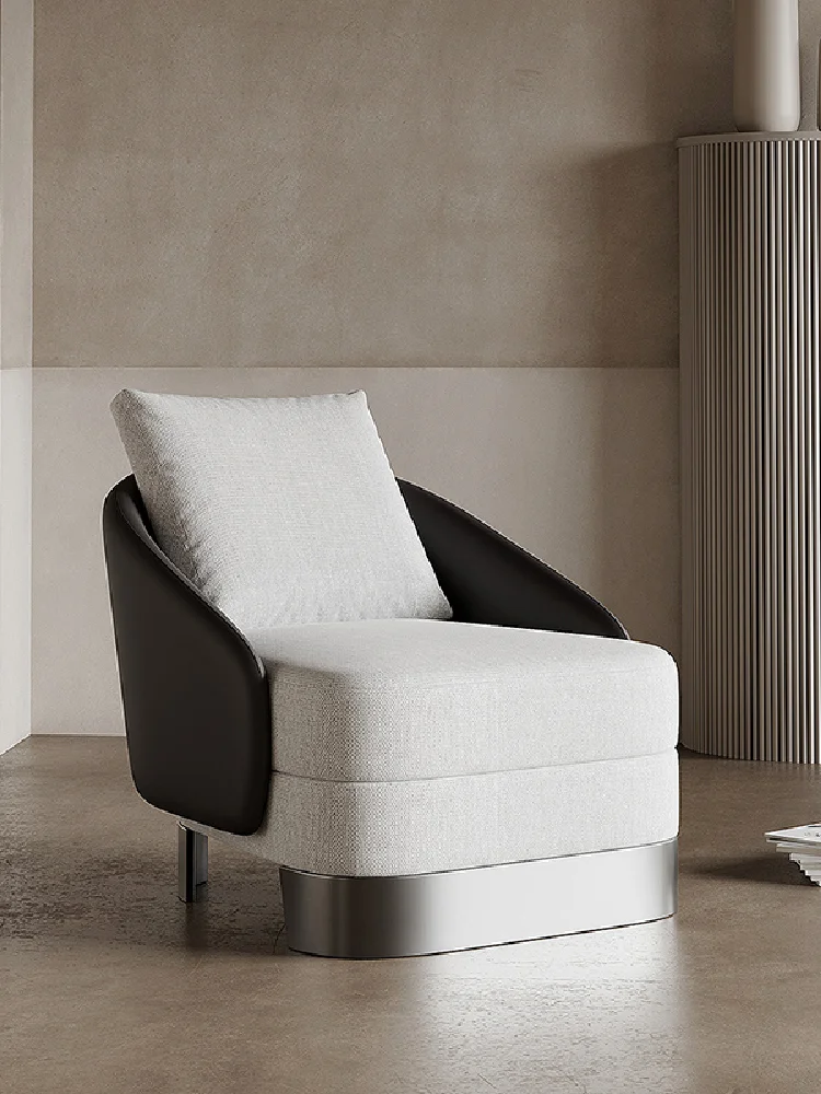 

Italian single person sofa chair minimalist living room lounge chair modern single chair for meeting guests.