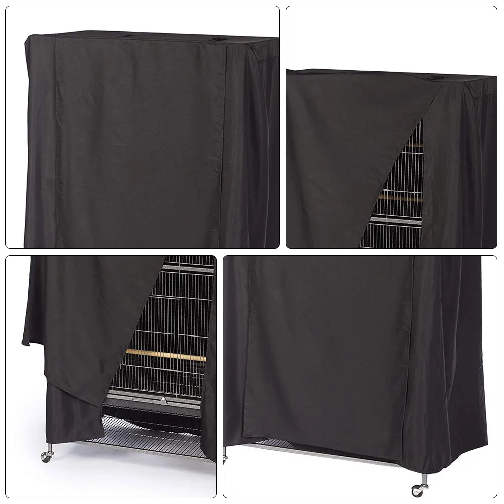 

1pc Bird Cover Waterproof Dust-Proof Foldable Pet Cage Protection Cover For Parrot Cage Easy Clean Durable Black