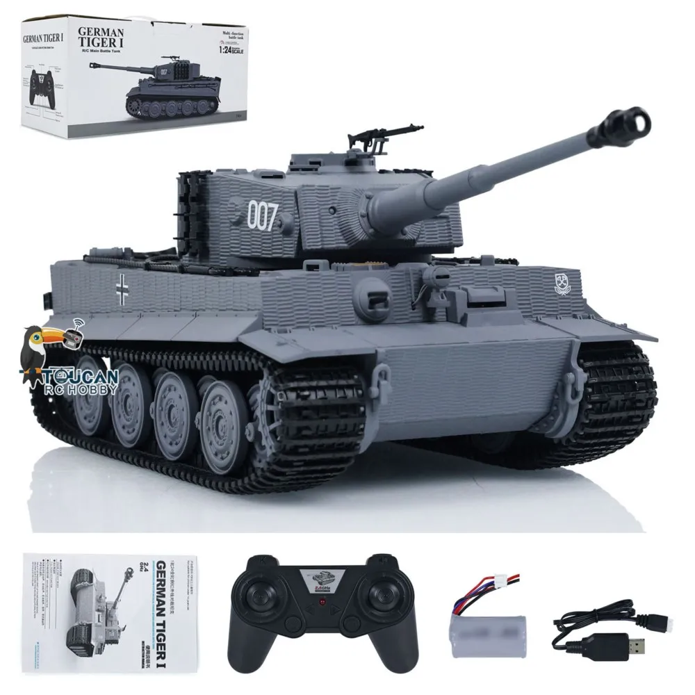 Taigen 1/24 RC – char de combat Tiger I, modèle militaire de Combat infrarouge avec télécommande pour collectionneurs, offre américaine