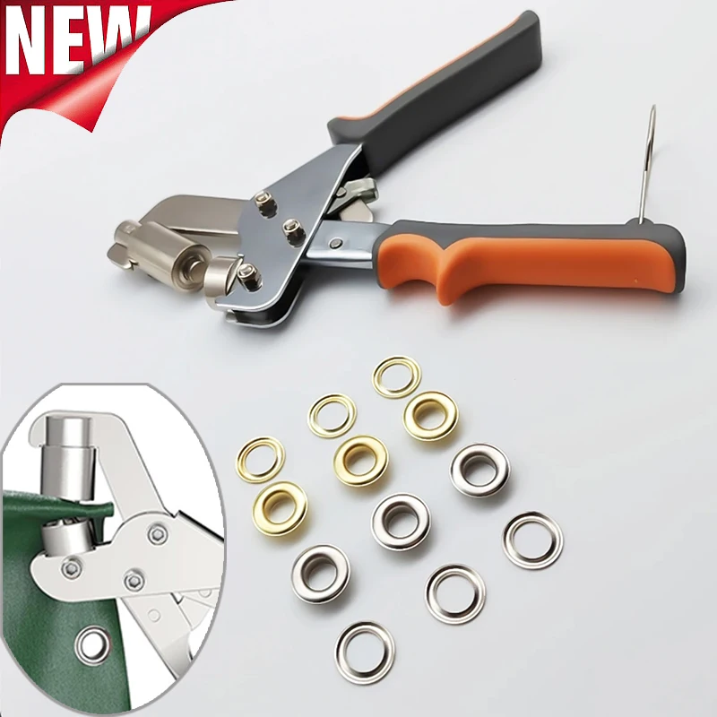 6MM/10MM Eyelet Installation Tools Handheld Hand Press Metal Eyelet Hole Punch Plier for Leather Canvas Clothing DIY Tarp Ring