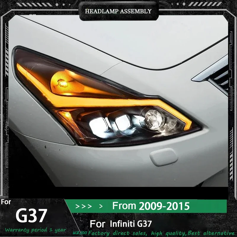 

Car styling for Infiniti G37 Headlight 2010-2015 G25 Headlights DRL Turn Signal Low High Beam Projector Lens Car Accessories