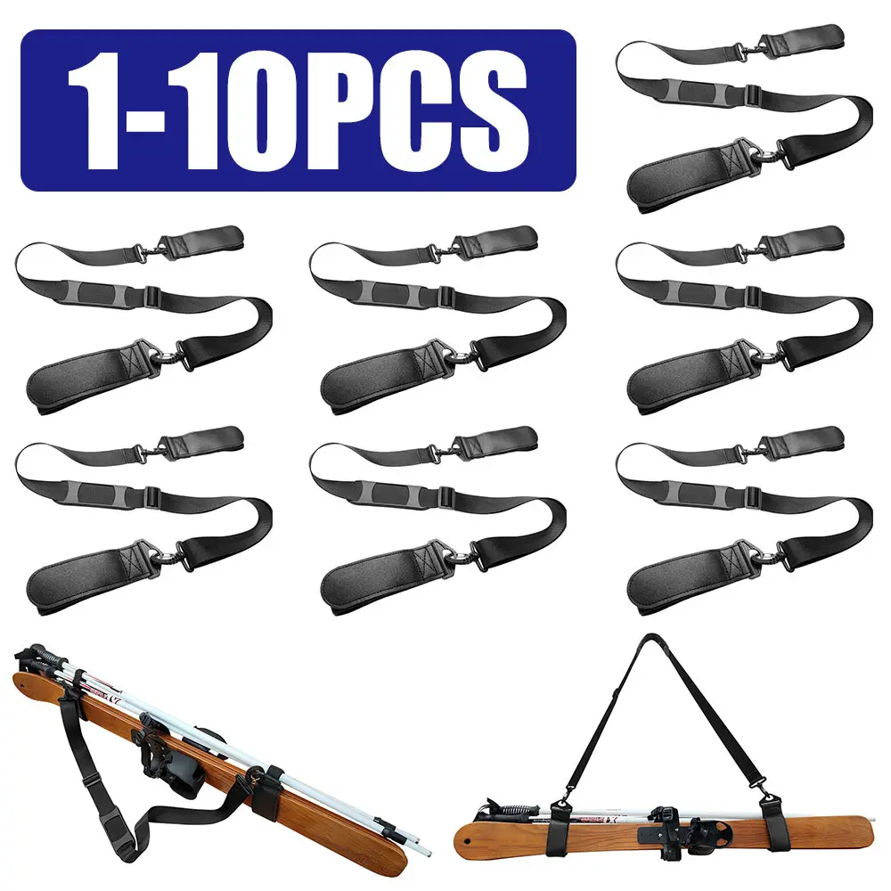 1-10Pcs Ski Borad Shoulder Carrier Strap Adjustable Skiing Pole Shoulder Hand Carrier Leash Outdoor Sports Skiing Accessories