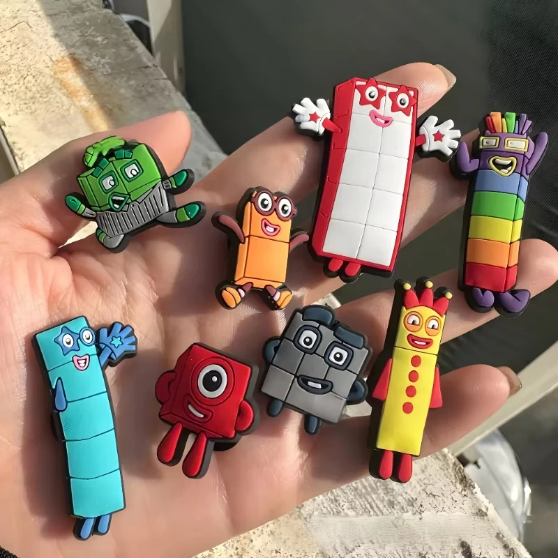 10Pcs Colorful Building Block Shoe Charms Set Pvc Shoe Decorations For Beach Bags Accessories Ideal Gift For Christmas