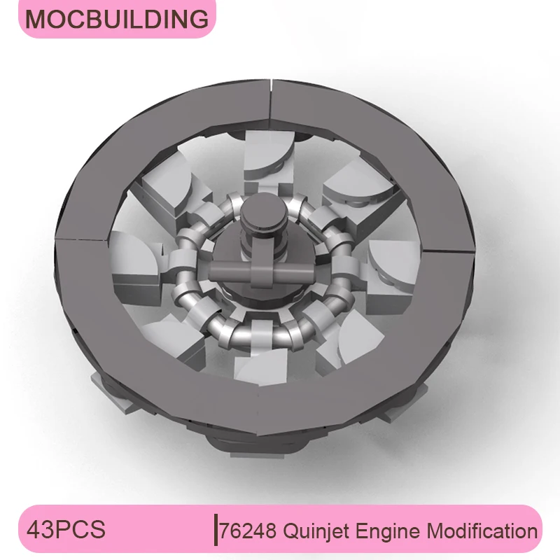 

Конструктор MOC 76248: Модификация двигателя Quinjet, DIY-набор для сборки, развивающие игрушки для демонстрации, креативные рождественские подарки, 43 детали