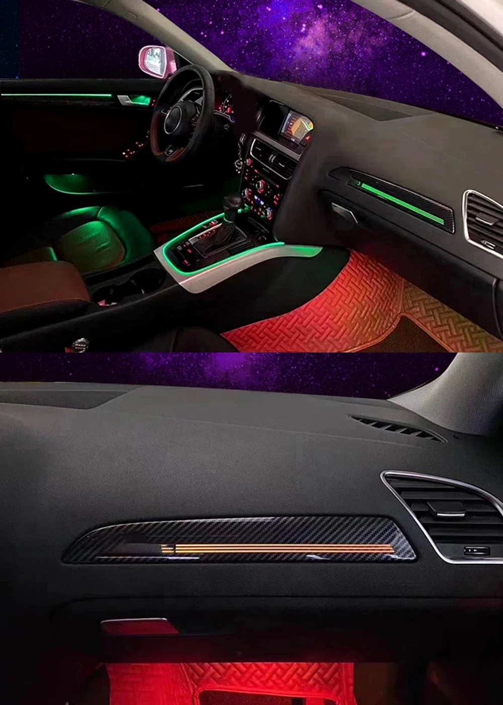 

21color LED ambient light For Audi A4 Q5 2009~2017 ambient lamp lights for A4 Q5 carbon fiber mahogany interior atmosphere light