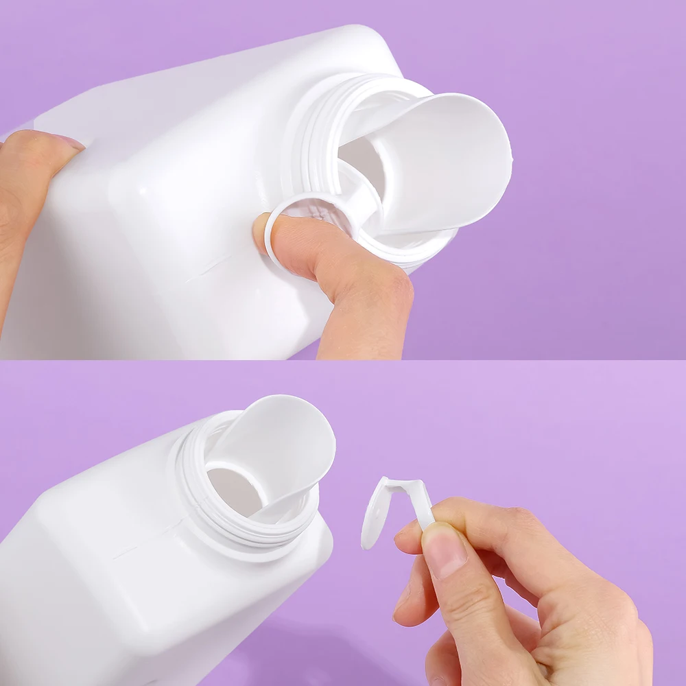 500ml White Empty Dispenser Laundry Detergent Bottle Container With Vertical Grooved Handle for Water Soaps Detergent Liquid