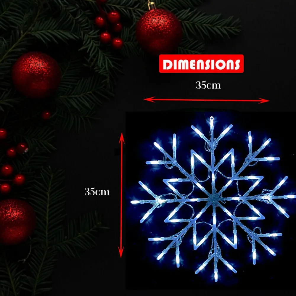 Xmas Snowflake Lights 50 LED luci colorate Silhouette Light Christmas Silhouette decorazione della finestra luce esterna