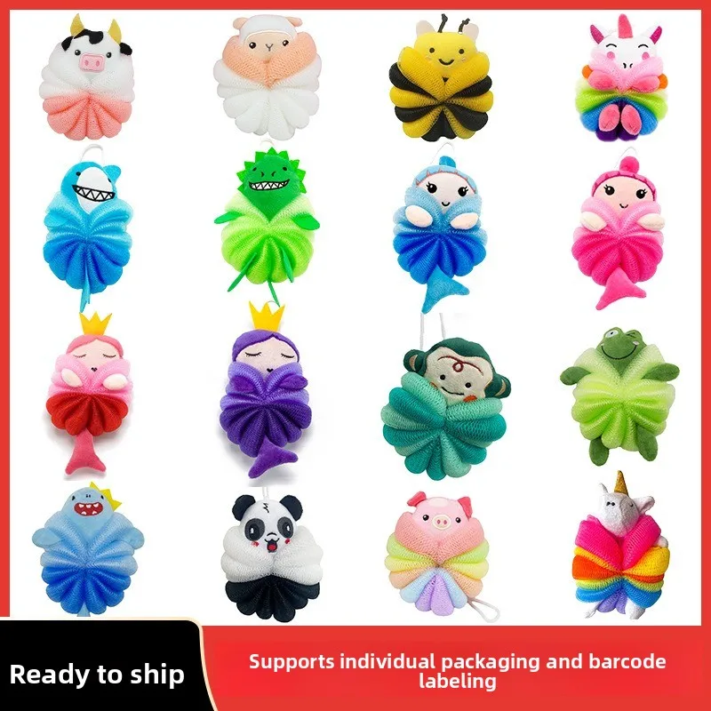 

Mermaid Unicorn Sponge Bath Ball Shower Rub Bath Shower Wash Body Pot Sponge Scrubber Color Durable Massage Brush for Kids Tools