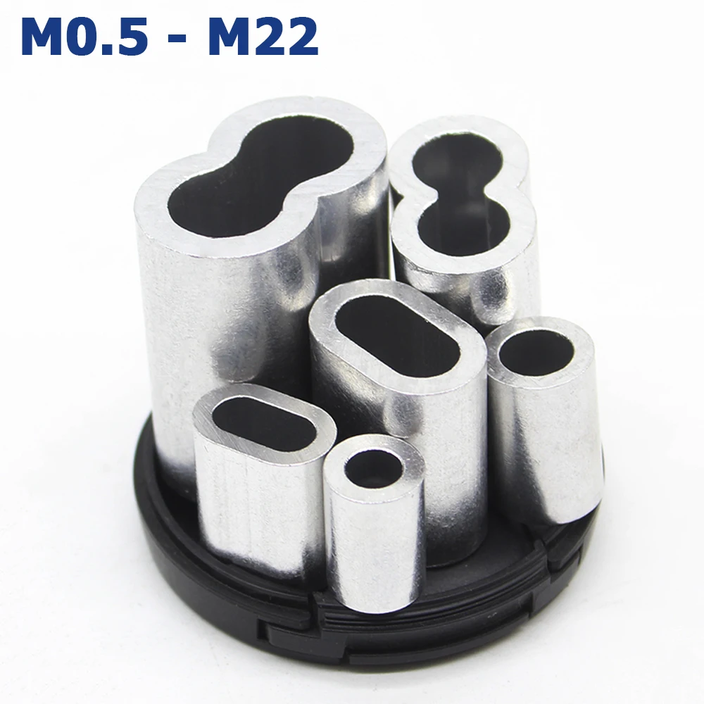 

1-100pcs M0.5-M22 Aluminum Crimping Loop Sleeve Wire Rope Ferrule Double Hole/Round/Ellipse Clamp Diameter 1 2 3 4 5 6 8 10 20mm