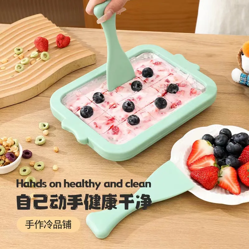 

Stir fried yogurt machine, stir fried ice tray, small ice cream machine, homemade stir fried ice 304 food grade stainless steel