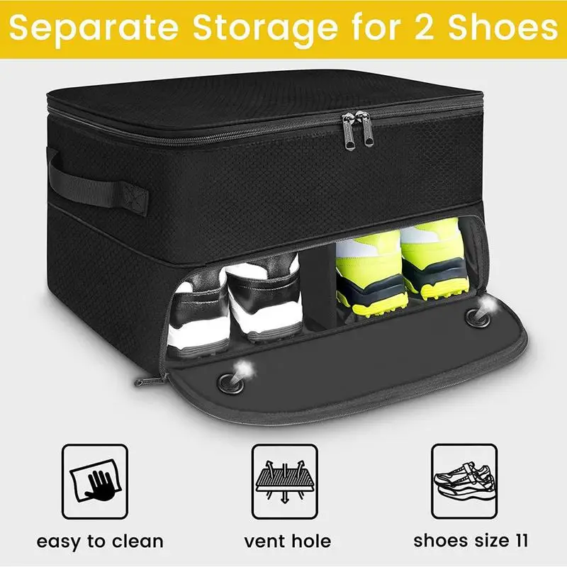 Collapsible Car SUV Trunk Box, Bag For Golf Cart Trunk, Shoe Divided Storage Box, Golf Gears Tops Caps Socks Gloves Organizer