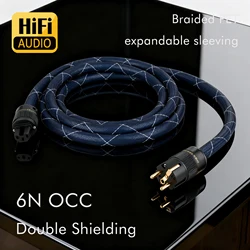 Hi-end 6N OCC Audio EU/US/AU Power Cord EU version Mains Power Cord Double Shielding Connection Filterure Amplifier Power Cable