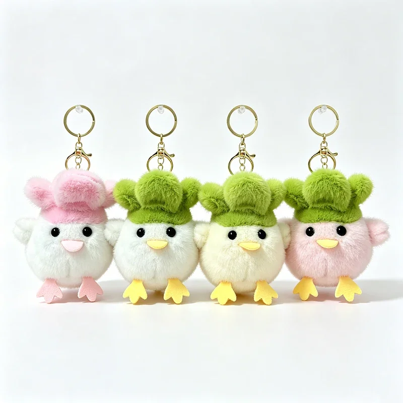4 Pcs Mini Talking Bird Plush Toys Kawaii Cuddly Animal Bag Charms Sound Making Hanging Pendants for Girls Cute Gift Party Favor