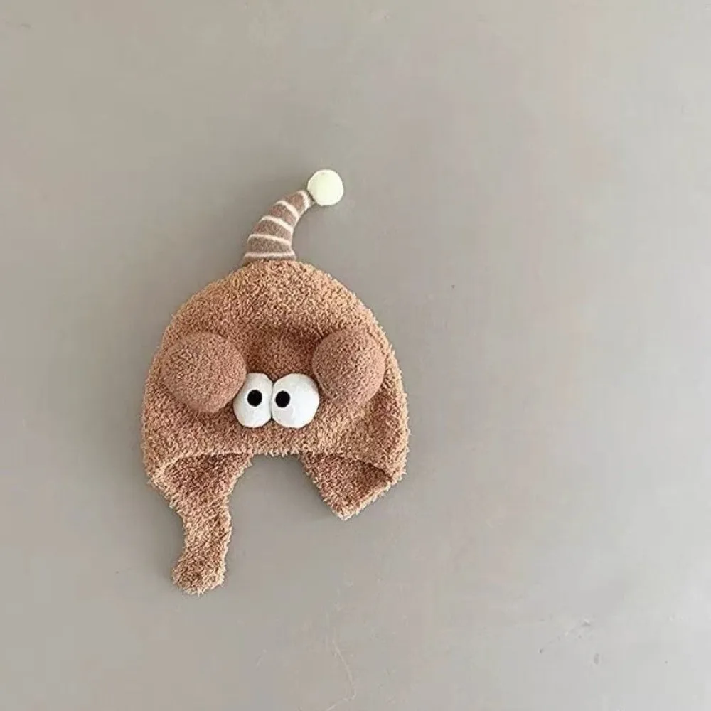 

New Cute Big Eyes Pullover Cap Windproof Warm Beanie Hat Coldproof Plush Infant Knitted Cap Autumn and Winter