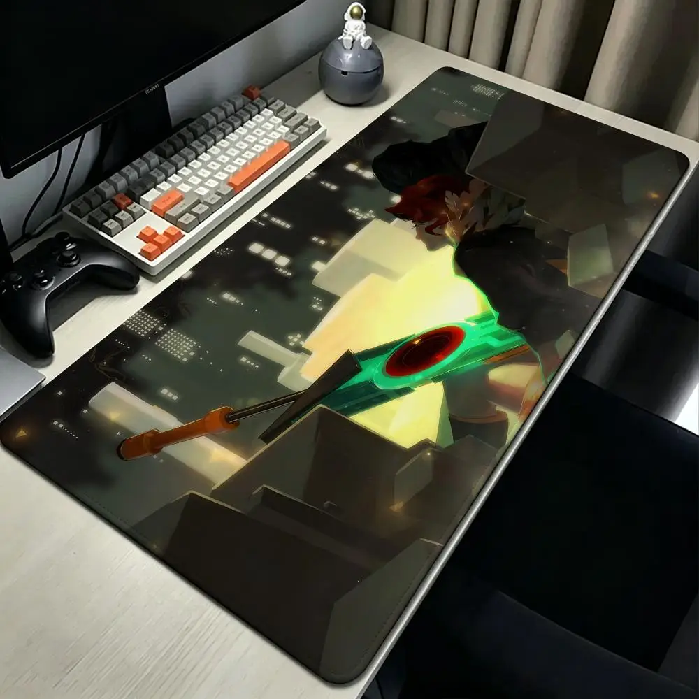 game Transistor Mouse Pad MousePad Stitched Edge Gaming Anti‑Slip Rubber Base Waterproof Desk Mat For Office Laptop PC