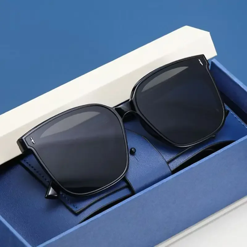 Retro Large Frame Sunglasses Men Women Popular Square Sun Glasses Ladies Black Eyeglasses Driver Goggles UV400 Eyewear
