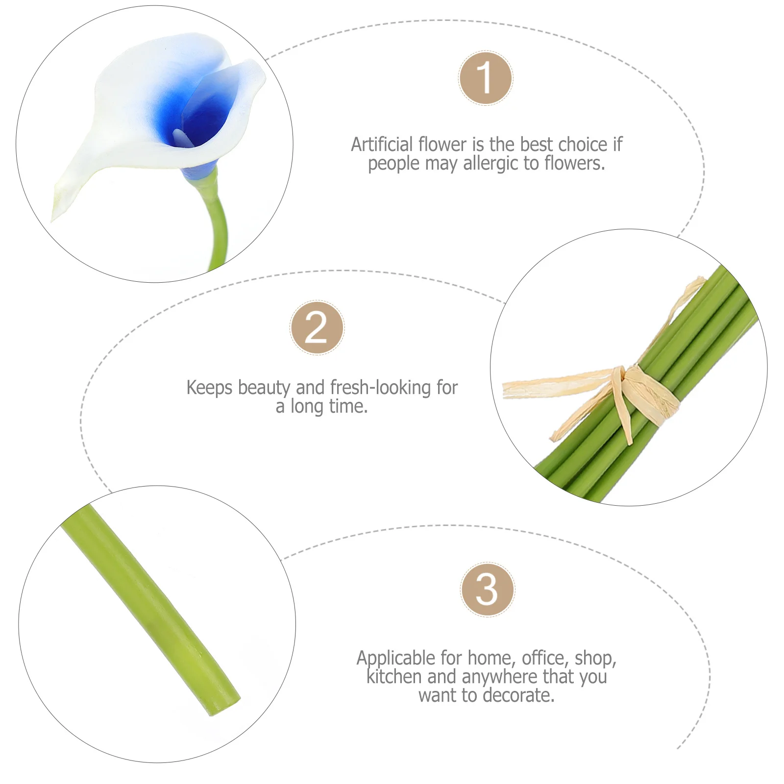 

20pcs Artificial Bouquet For Home Wedding Party Garden Decoration Centerpiece Fake Flower Artificial Flower Ornament Ornament