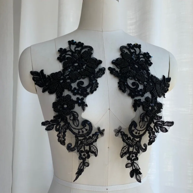 

4 Pieces, New Luxury Nail Bead Car Bone Lace Flower Fabric Handmade High-end Wedding Dress, Dress Veil, Clothing Accessories