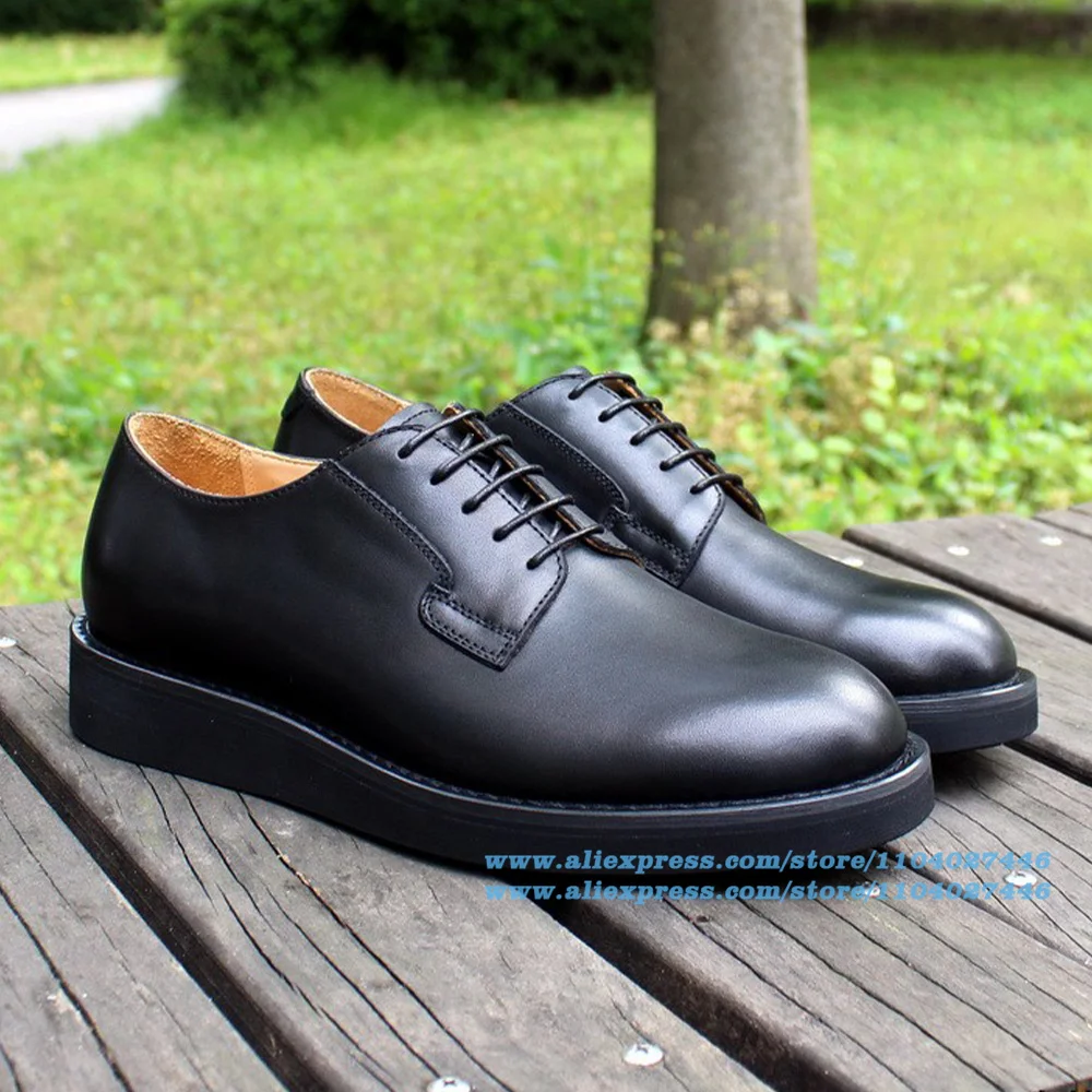 

Thick-Soled Formal Shoes Stylish Lace-Up Leather Shoes Wear-Resistant Men's Shoes Trendy Luxury Handmade Shoe Men's Shoes