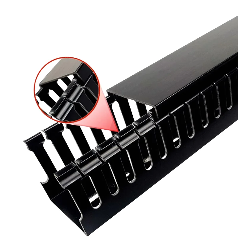 Flame retardant Cable Trunk PVC Cable Management tray Open Slot Channel Desk wire Organizer Industrial cabinet box Cable Raceway