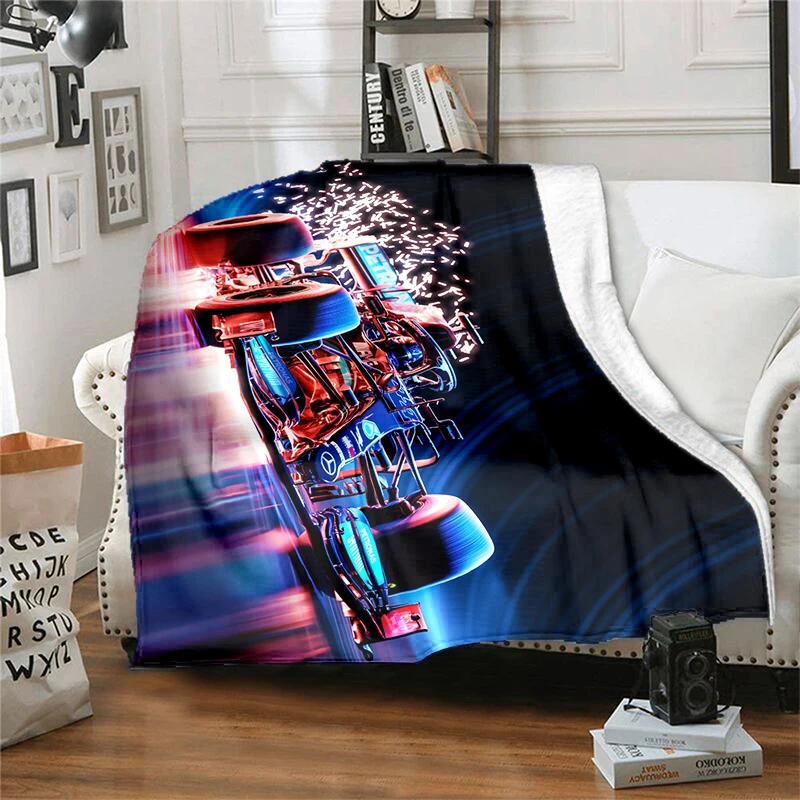 F1 Ferrari Cycle Racing Blanket Children's Blanket High Quality Flannel Blanket Soft and Comfortable Home Travel Blanket