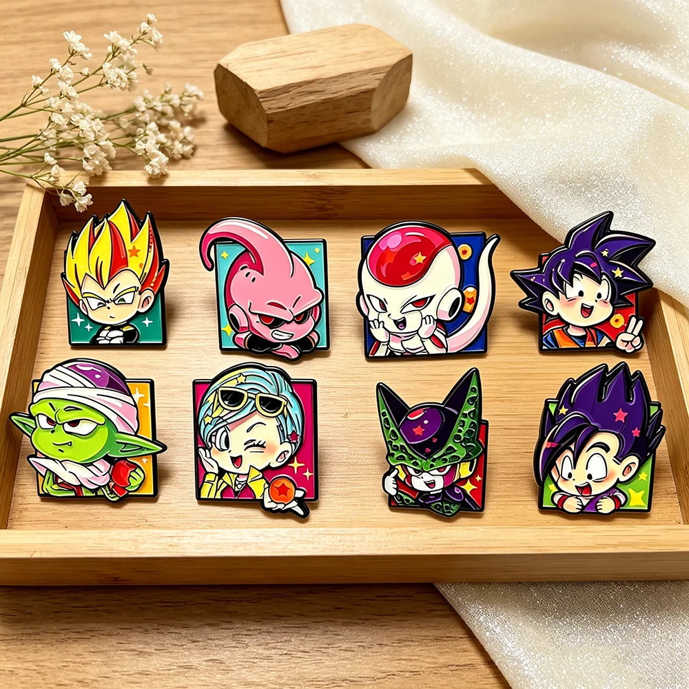

8pcs Dragon Ball Anime Lapel Pins Cute Manga Character Brooches for Backpacks Fans Collection