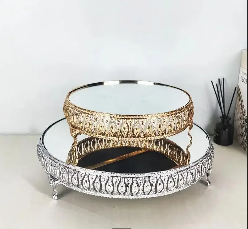 

Iron Cake Stand European Home Decoration Cake Tool Living Room Desktop Storage Tray Metal Mirror Tray Dessert Display Stand