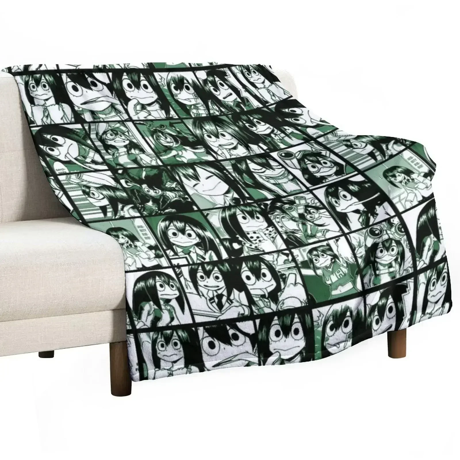 

Tsuyu Asui Collage- color version Throw Blanket Moving Cute Plaid Luxury Blankets