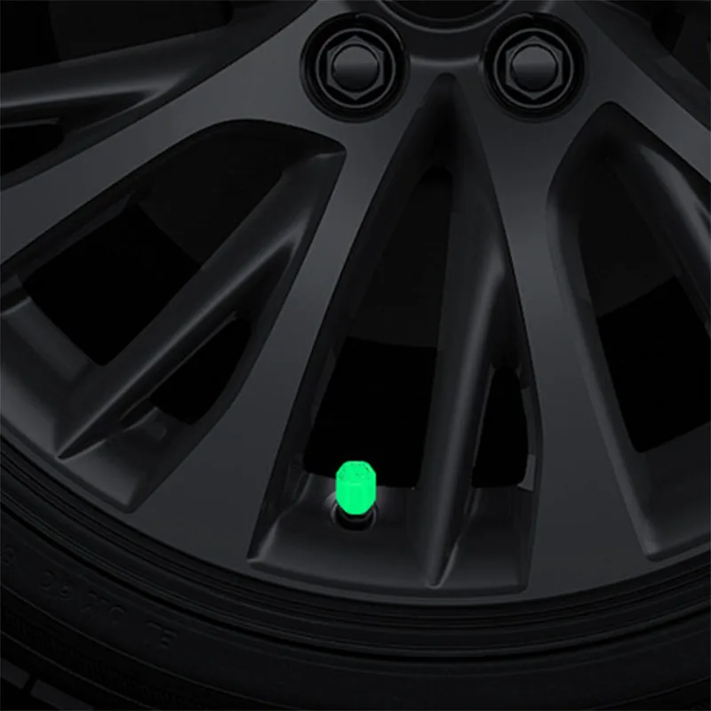 Luminous Valve Caps Fluorescent Green Blue Night Glowing Car Motorcycle Bicycle Wheel Styling Tyre Hub Universal Cap Decor 1/4Pc