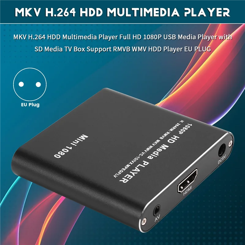 ELECT-2X MKV H.264 HDD Pemutar Multimedia Full HD 1080P USB Media Player dengan SD Media TV Box Mendukung RMVB WMV HDD EU PLUG