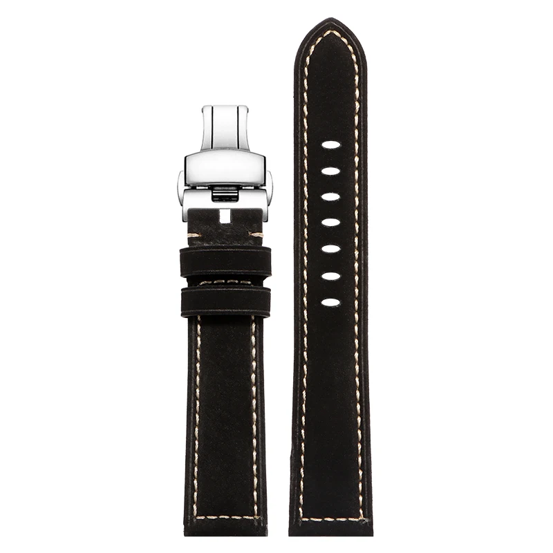 shengmeirui XL verlängertes Länge 140+90 mm Lederarmband für Hamilton Panerai SEIKO verlängertes und verdicktes Herrenuhrenarmband 22MM24MM 4