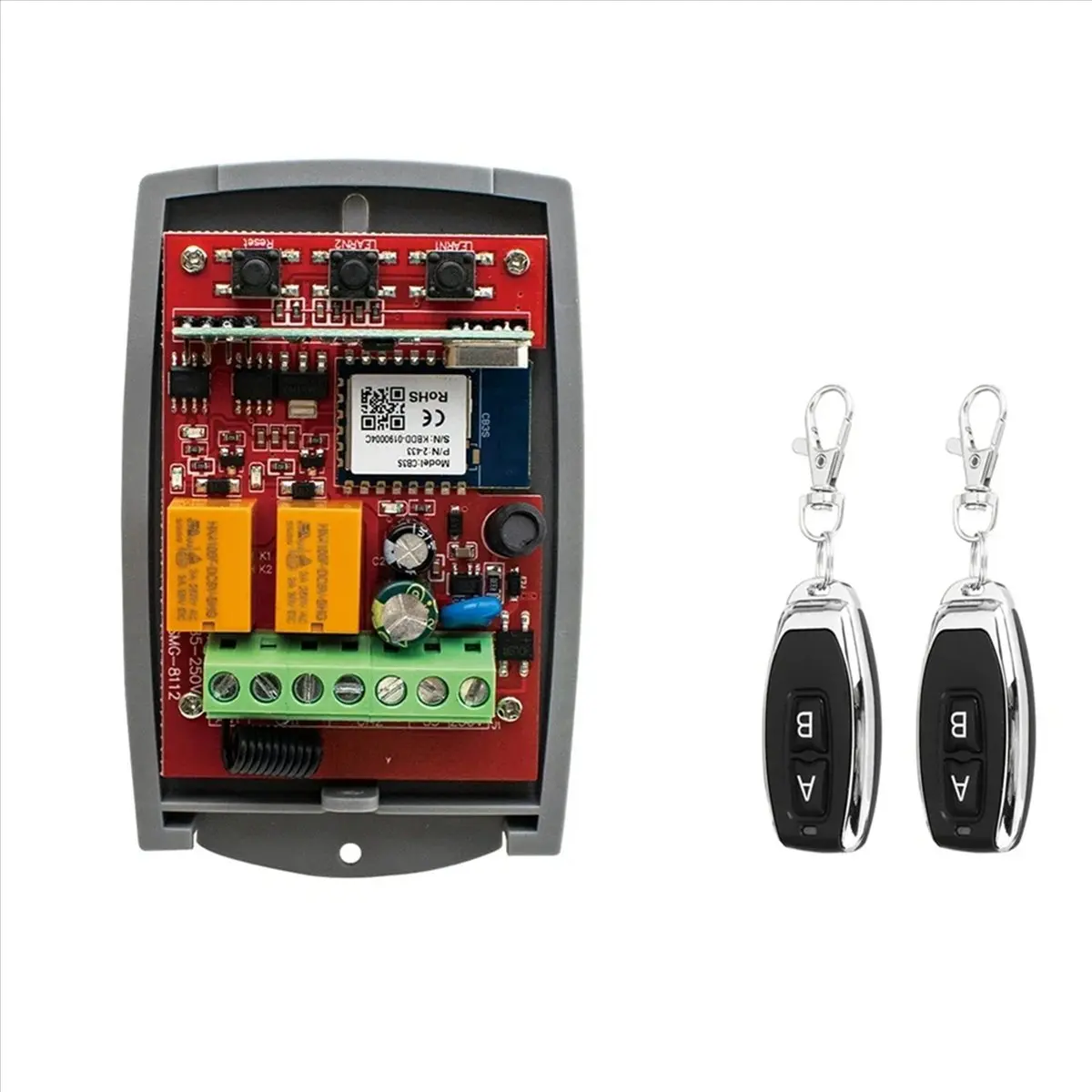 【HOT)A09R】 2X Wifi 433MHz Rolling Code Garage Door Remote Control RF Receiver Smart Switch Relay 85-250V Smart Life APP