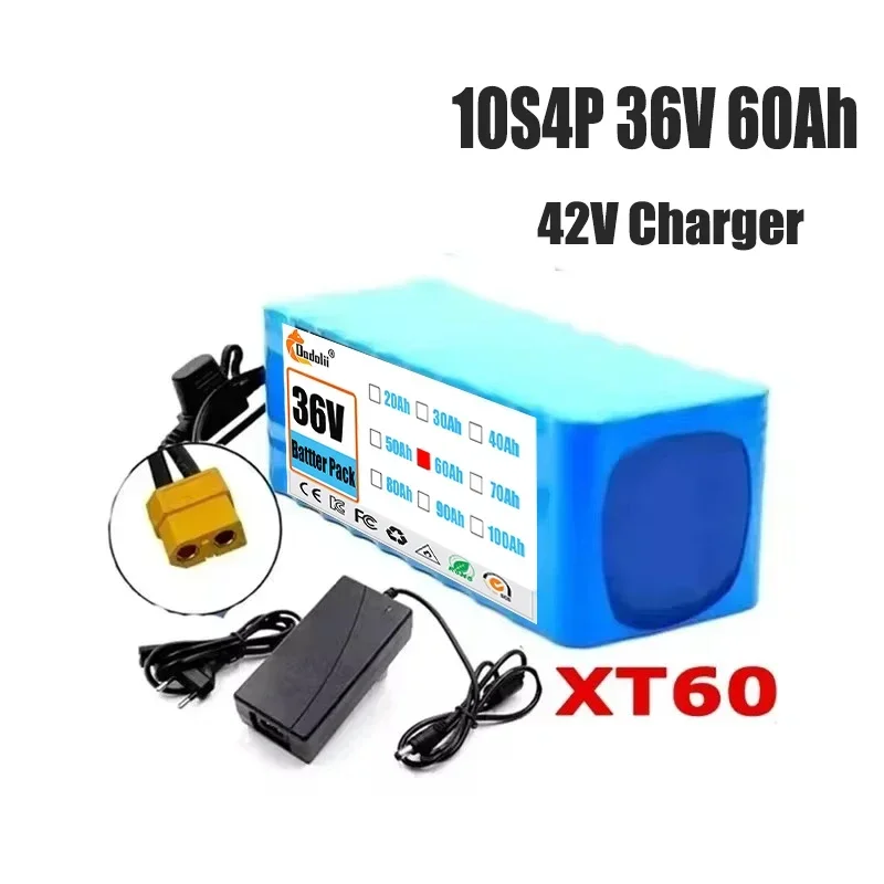 100Ah 10S4P 36V Battery Pack 500W 750W 1000W High Power 42V Solar Panels Suitable for 36V motor Wiht BMS/30A Fuse+Charger