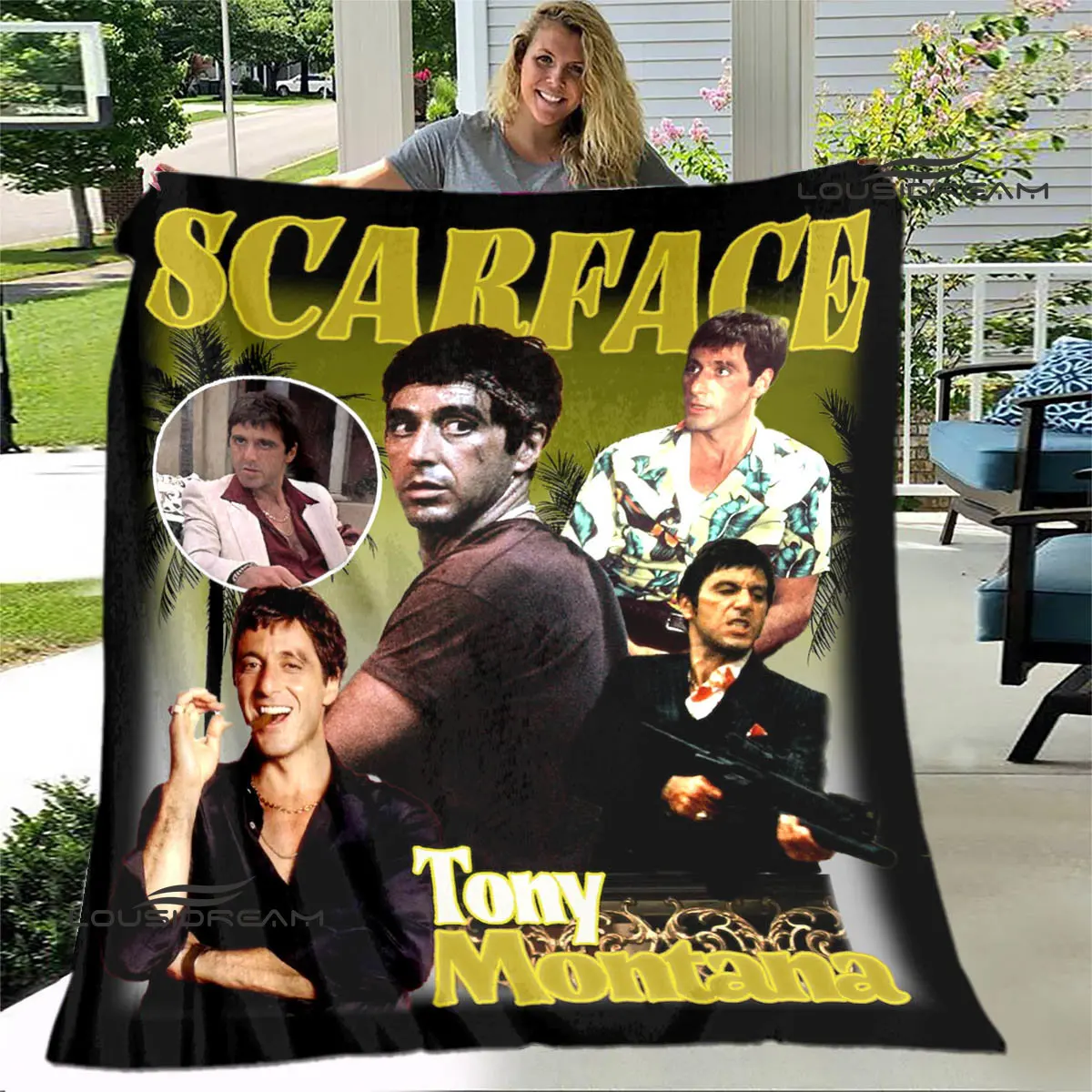 Classic movie Scarface Polyna blanket bed with a blanket to warm the beautiful blanket home travel blanket birthday gift