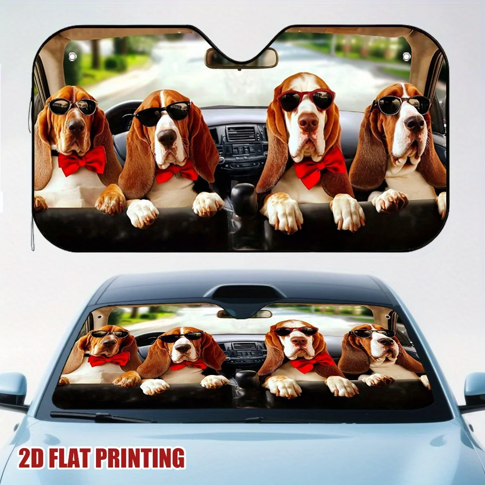 

1pc Stylish Dogs Car Ride Car Sun Visor, Blocks Strong Sunlight, Suitable For All Drivers, Enhances Comfort, Keeps The Car Cool,