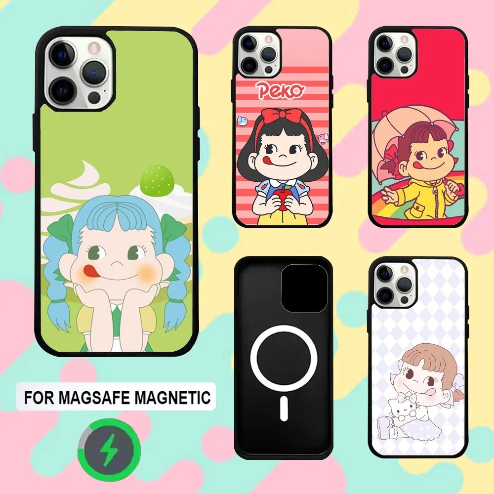 

F-Fujiya Milky Peko-Chan Phone Case For iPhone 16e,16,15,14,13,12,11,Plus,Pro,Max,Mini Magsafe Magnetic Wireless Charging