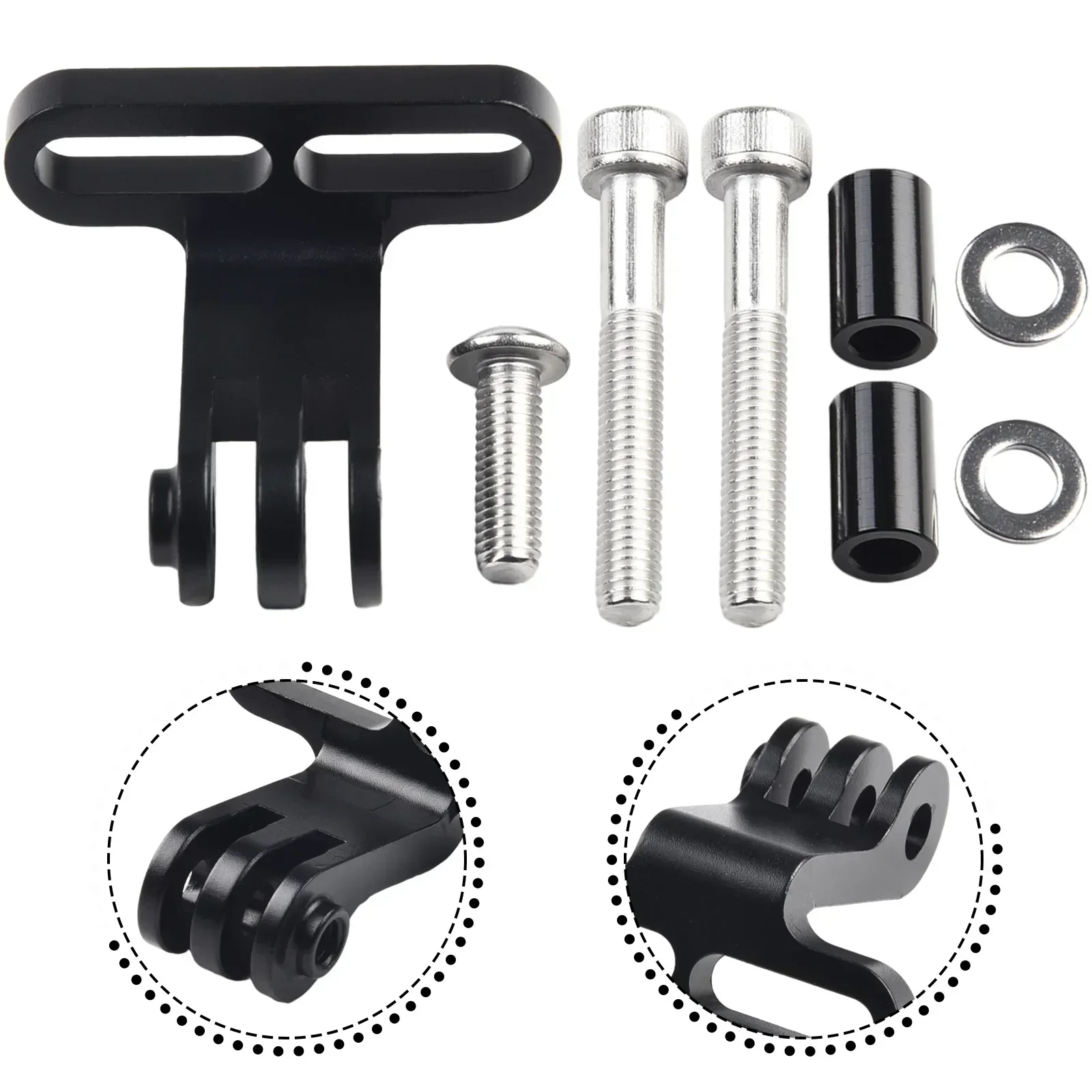 

Bike Camera Holder Black Bracket Clamp Cycling Fixing Aluminum Alloy Assembly Base Bicycle For Gopro Handlebar