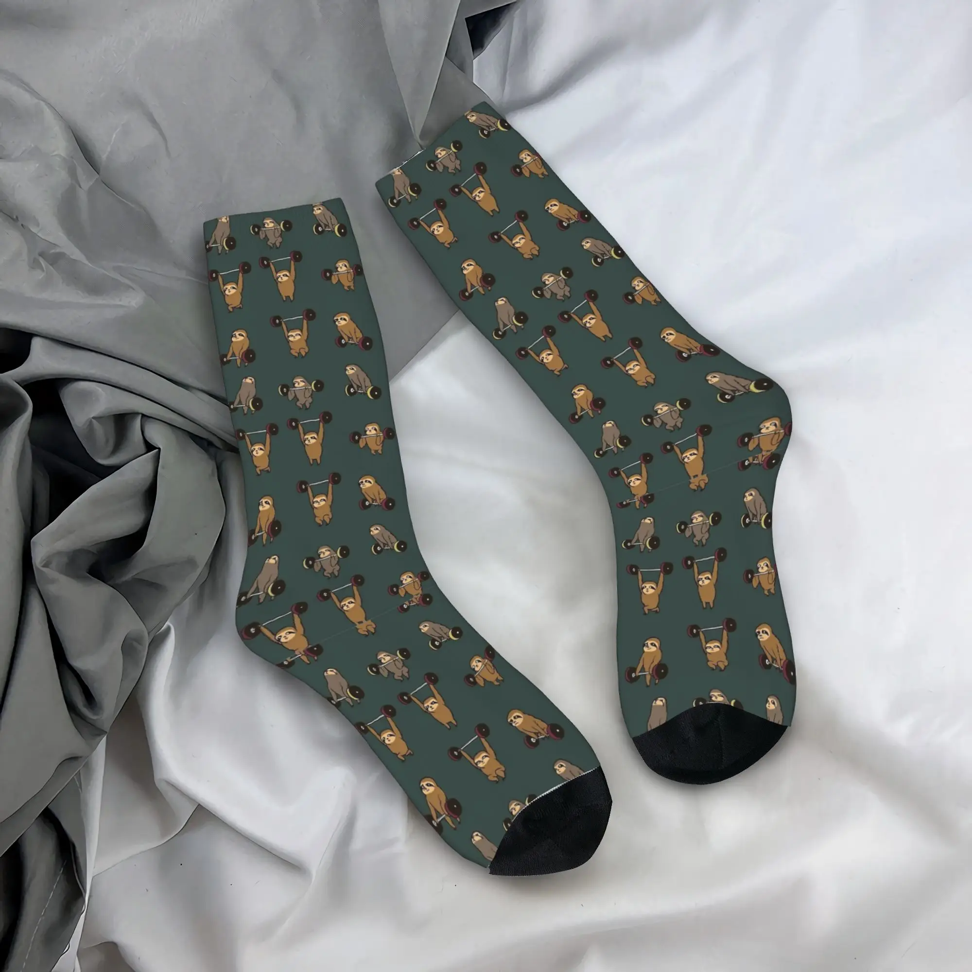 LIFTING SLOTHS Socks  Non-Slip Stockings Men High Quality Running Socks Winter Gothic Printed Socks