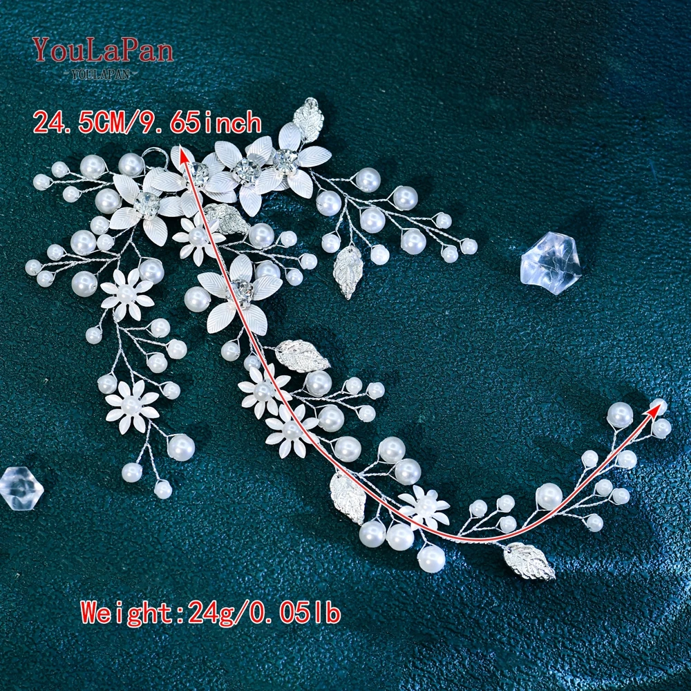 Youlapan casamento noiva bandana elegante pérola liga flor headwear dama de honra artesanal festa jóias de cabelo hp926