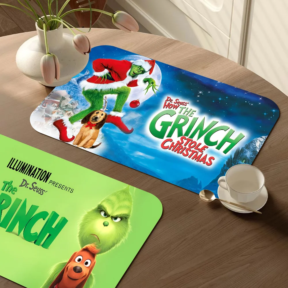 Film The G-Grinch C-Christmas Kitchen Absorbent Pad Dry Draining Mat Sink Washstand Coffee Machine Pads Table Faucet Anti Splash