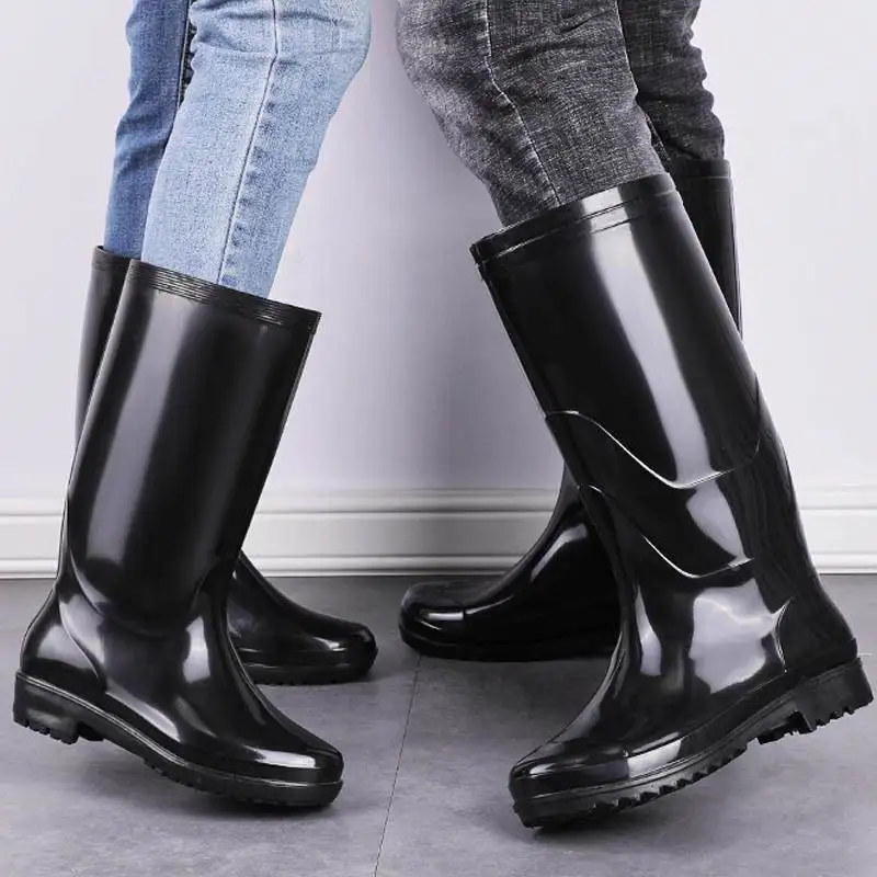 

Steel Toe Rain Boots Men's Construction Site Waterproof Anti-Slip Work Safety Shoes Wear-Resistant Rubber Sole Outdoor Shoes