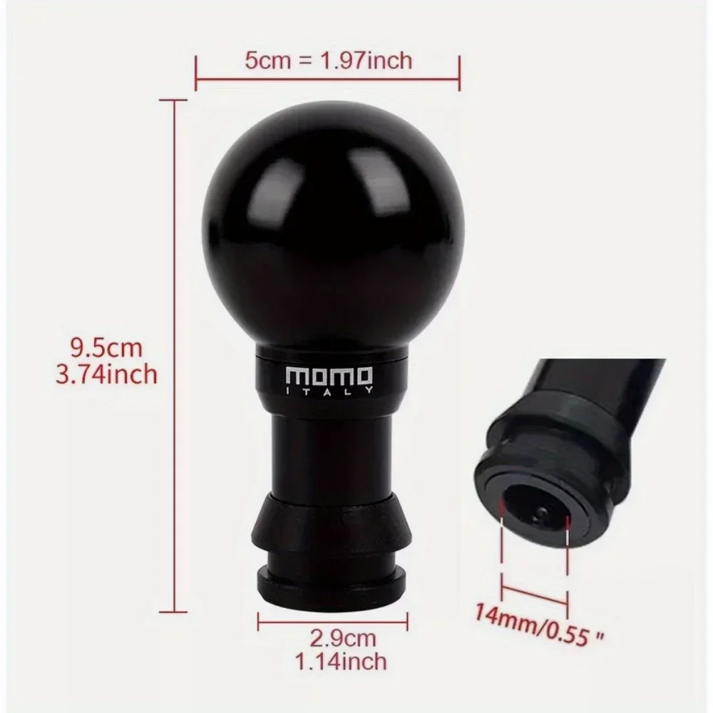 Round Ball Black Aluminum Automatic Gear Shift Knob Shifter