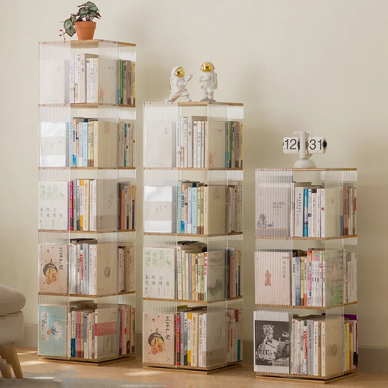 

Полка Прозрачный книжный шкаф Вращающийся мобильный Бесплатная доставка Плавающие полки Пластиковая мебель Apartamento Estante Para Livros