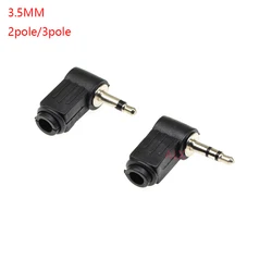 4pcs 3.5mm 2pole 3pole Audio Mono Stereo Male Jack Plug Right Angle Plugs for Phone Headset