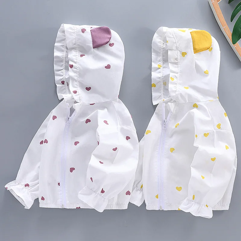 2025 Girls' Summer Thin Coat Fashion Children's Hooded Sunscreen Clothes Air-conditioned Shirt Kids Breathability Tops