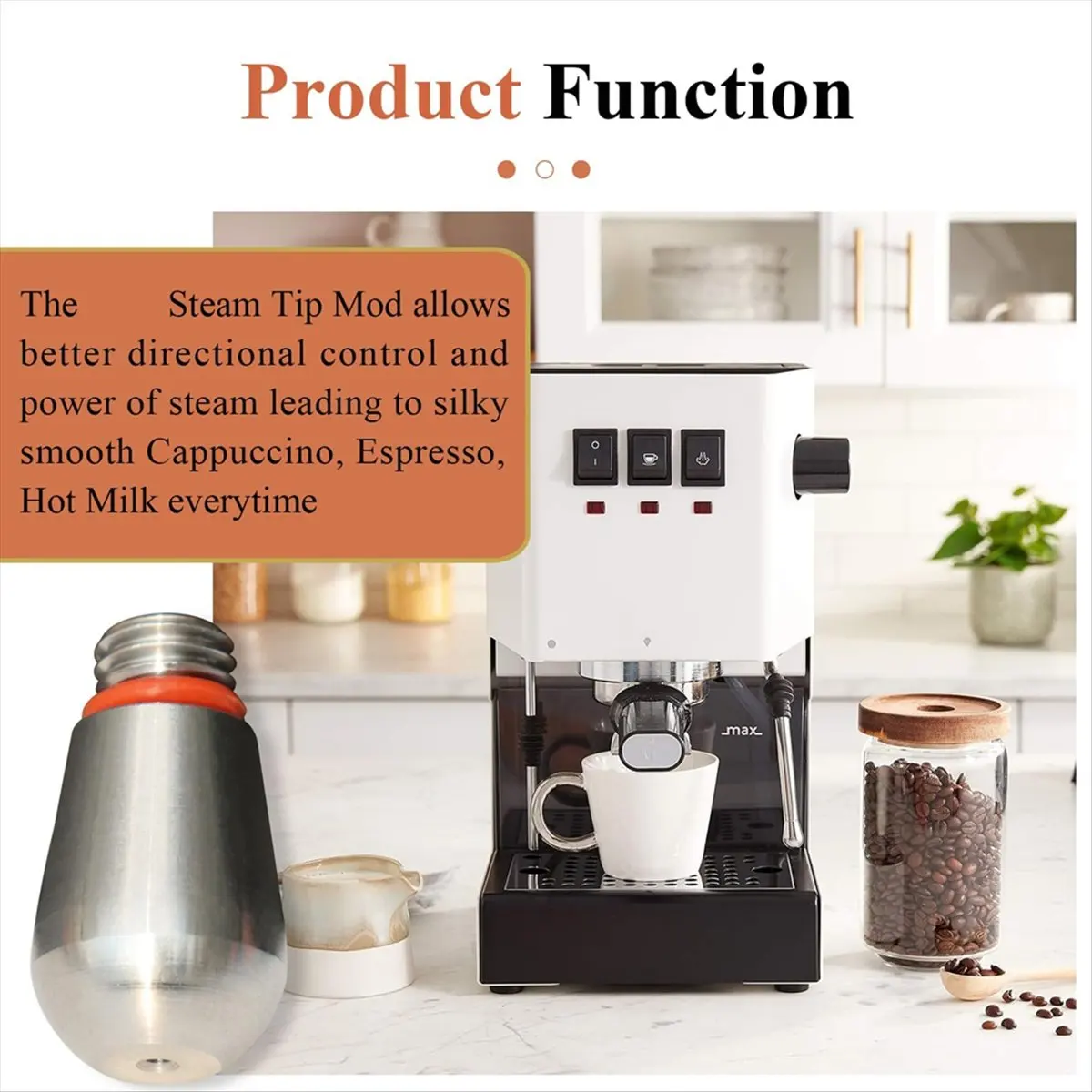 HIWS Low Profile Thin Drip Tray & Hole Steam Tip & Spring Modification Kit, for Classic Pro Espresso Coffee Machine