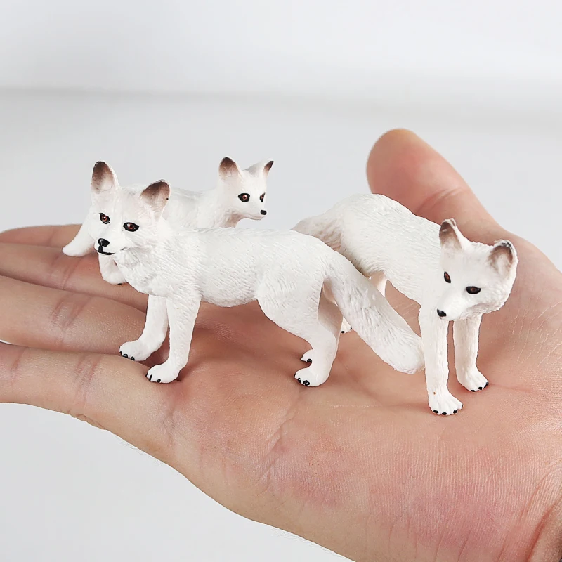 Oenux-figuras de acción de animales polares salvajes, modelo de zorro Fennec en miniatura, adornos de pastel bonitos, juguete educativo para niños