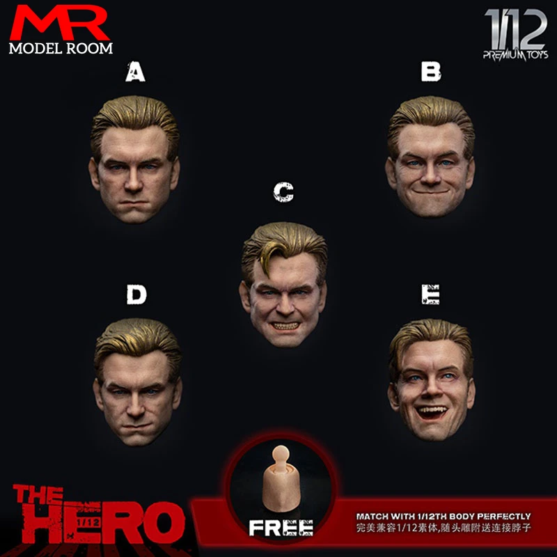 

In Stock premium toys PM9018 1/12 The Hero Anthony Five Expressions Head Sculpt Carving Model Fit 6'' Male Soldier Action Figure